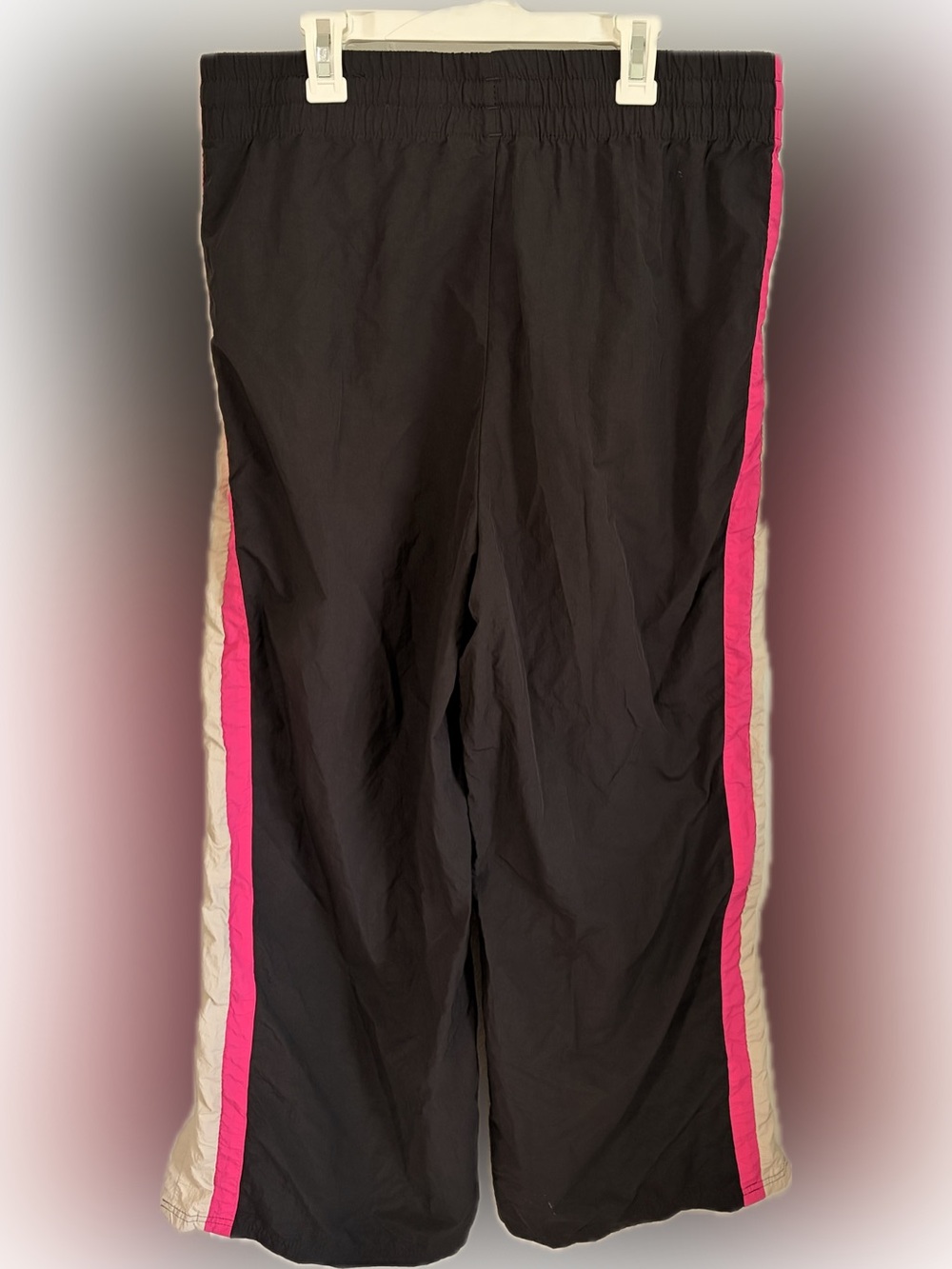 🖤💗 JoyLab Women’s Black Wide-Leg Track Pants with Pink & Cream Side Stripes 💗🖤 - Picture 7 of 7